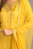 Yellow Colour Embroidered Silk Suit