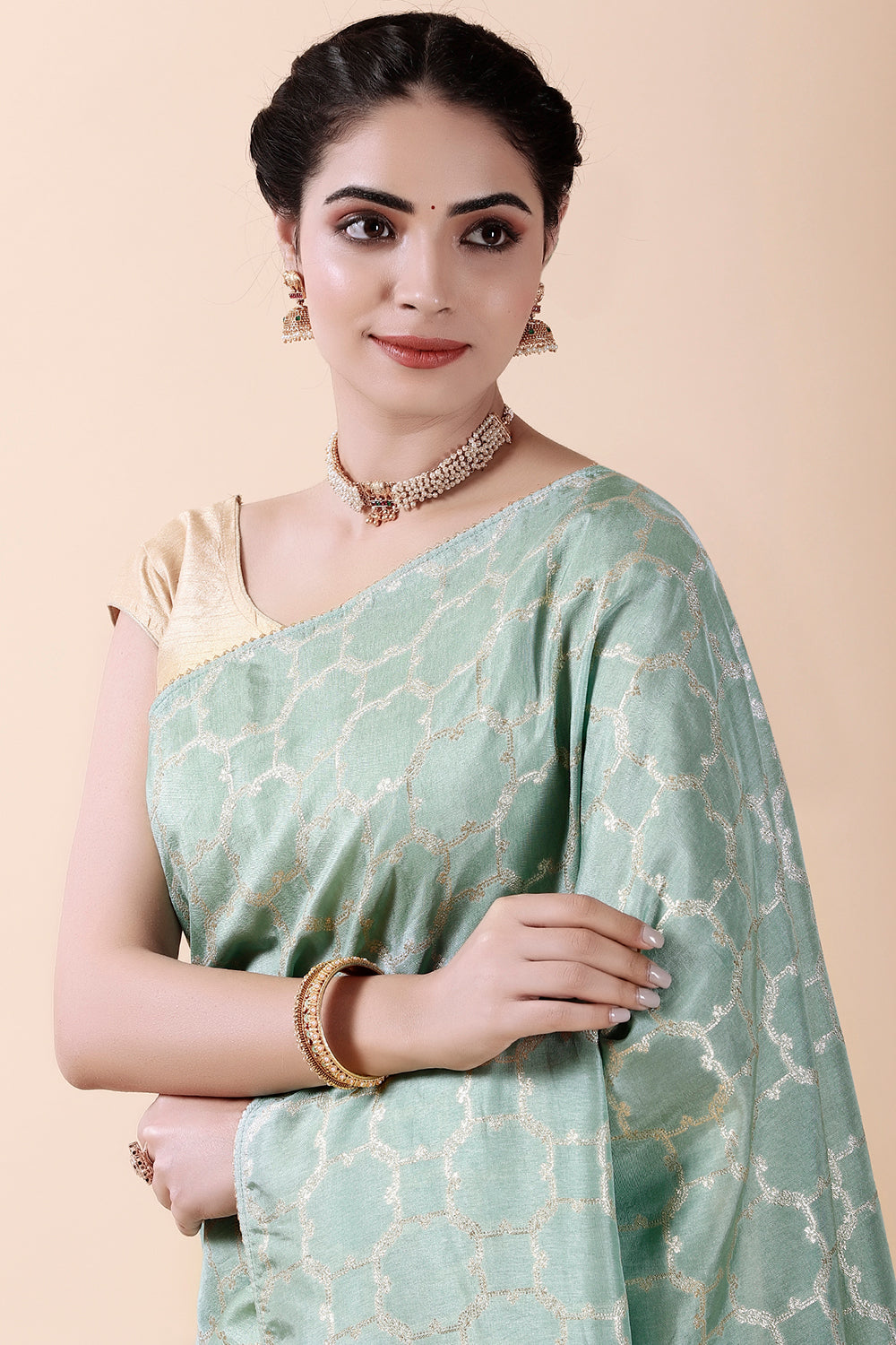 Mint Green Colour Weaving Silk Saree