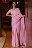 Pink Colour Thread Work Saree.