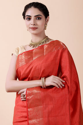 Red Color Silk Saree.