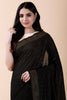 Black Color Georgette Embroidered Saree