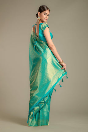 Turquoise Color Silk Saree.