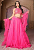 Fuchsia Pink Colour Georgette Lehenga.