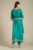Turquoise Colour Embroidered Silk Suit with Unstitched Salwar Fabric