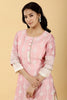 Pink Color Chanderi Embroidered Kurta With Attach Skirt