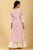 Pink Color Chanderi Embroidered Kurta With Attach Skirt