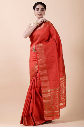 Red Color Silk Saree.