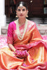 Orange Banarasi Silk Saree.