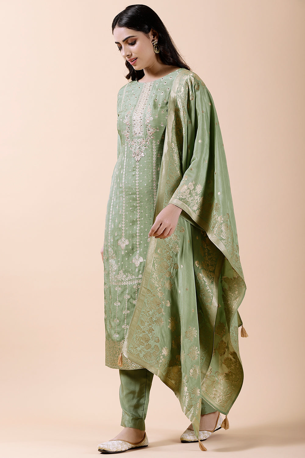 Pista Color Woven Silk Suit