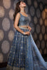 Blue Colour Chinon Silk Lehenga