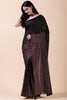 Dark Scarlet & Black Ombre Georgette Embroidered Saree