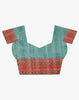 Teal Colour Printed Tussar Silk Saree.