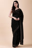 Black Color Georgette Embroidered Saree