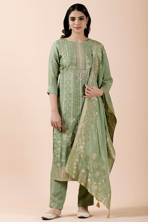 Pista Color Woven Silk Suit