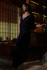Navy Blue Color Georgette Embroidered Saree