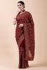 Drak Scarlet Color Embroidered Georgette Saree