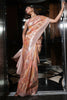 Peach Colour Organza Weaving Saree