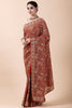Rust Color Embroidered Saree