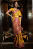 Mustard Colour Embroidery Silk Saree