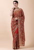 Rust Color Embroidered Saree