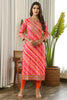 Fuchsia Pink Color Leheria Printed Cotton Kurti.