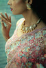 Dusty Peach Net Saree.