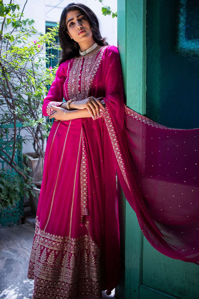Fuchsia Pink Color Georgette Anarkali Suit