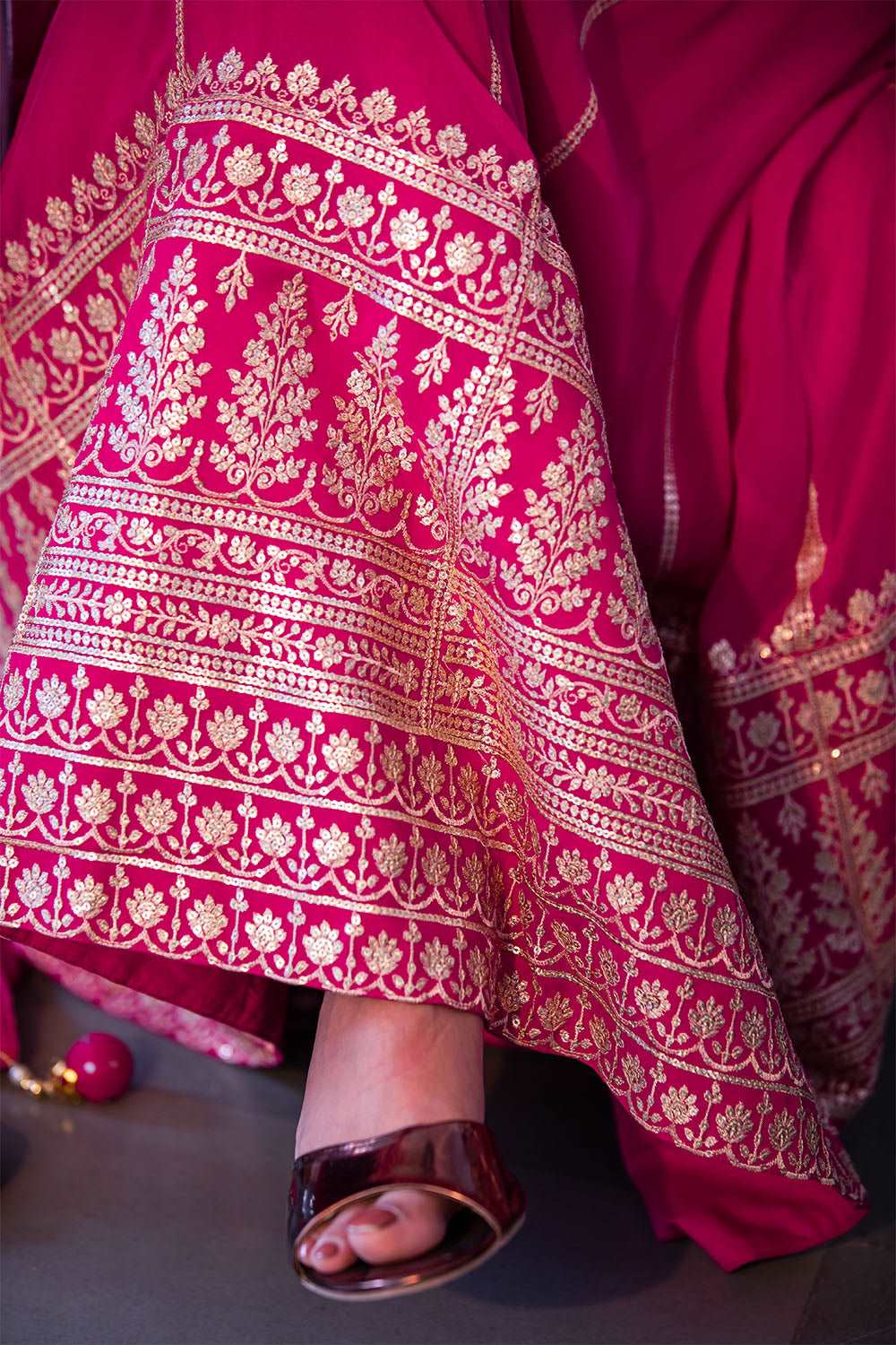 Fuchsia Pink Color Georgette Anarkali Suit