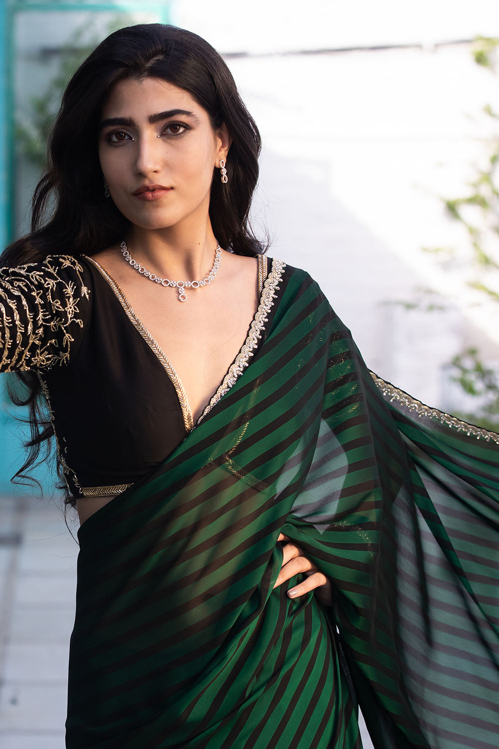 Green Color Georgette Saree