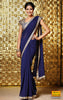 Navy blue Georgette saree.