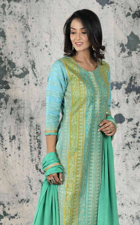 Sea Green Slik Suit.