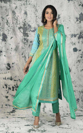 Sea Green Slik Suit.