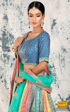 Multicolour Silk Lehenga.