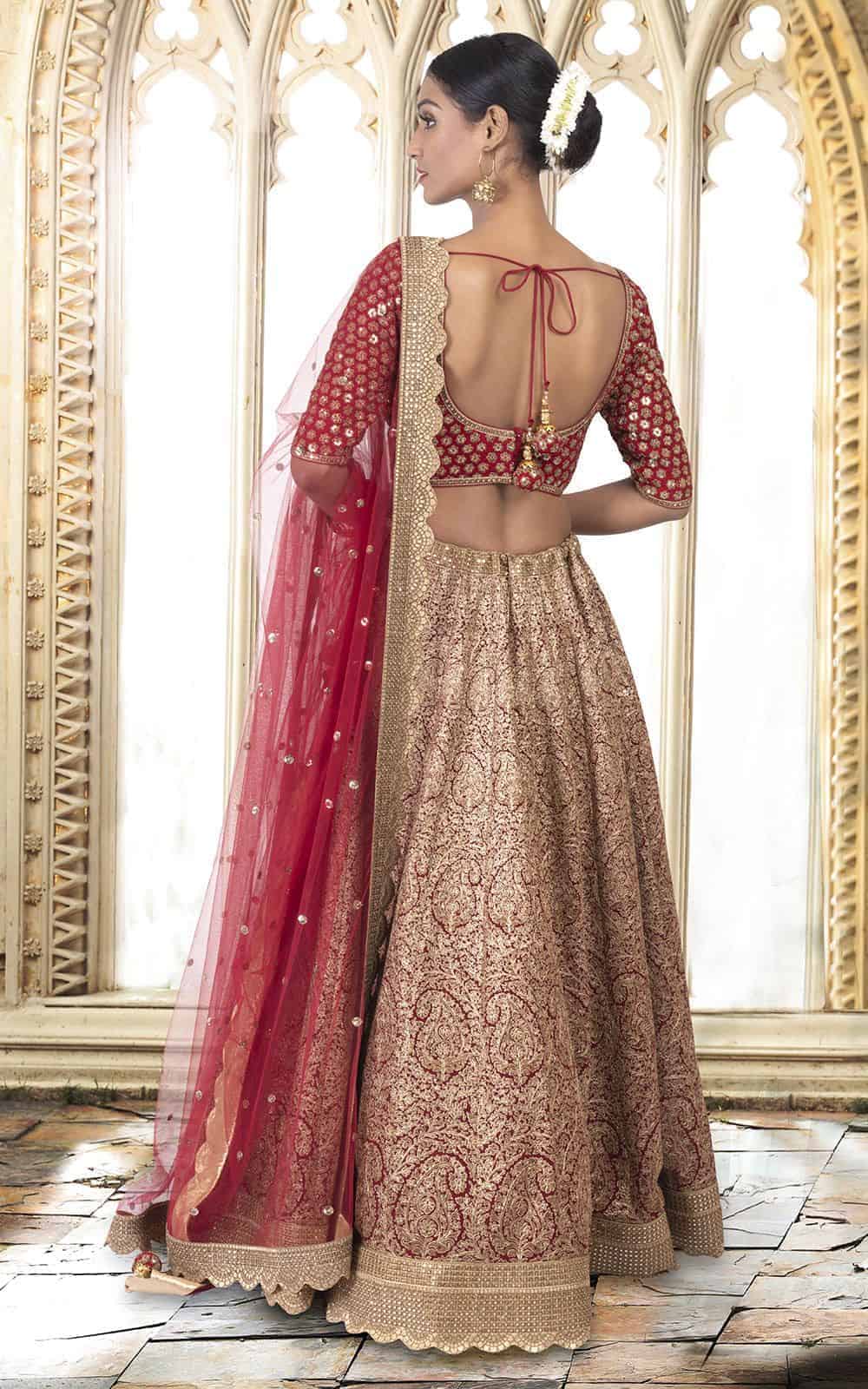 Maroon Colour Bridal Georgette Lehenga.