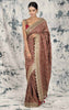 Maroon sequence work Georgette saree.