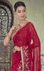 Maroon Georgette Saree with sequins work.