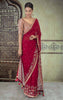 Maroon Georgette Saree with sequins work.