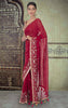 Maroon Georgette Saree with sequins work.