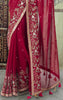 Maroon Georgette Saree with sequins work.