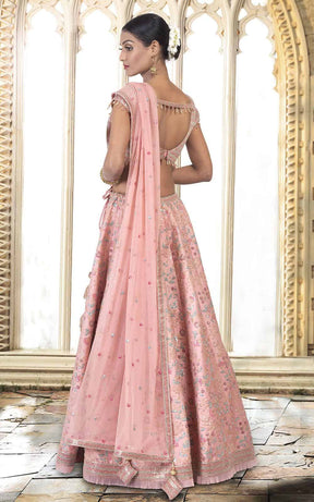 Rose Pink Silk Lehenga.