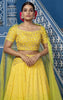 Yellow Shaded Georgette Lehenga.