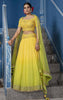 Yellow Shaded Georgette Lehenga.