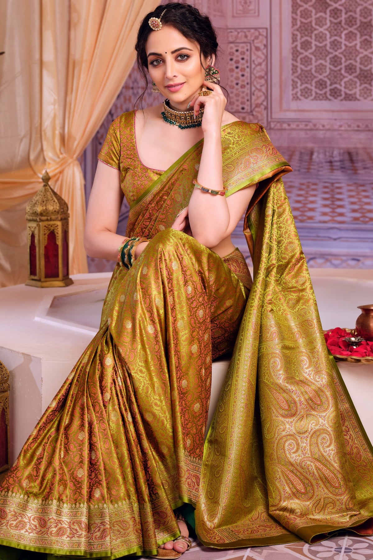 Green Banarasi Silk Saree