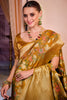 Mustard Organza Silk Banarasi Saree