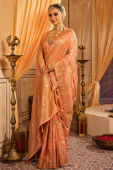 Peach Colour Silk Saree