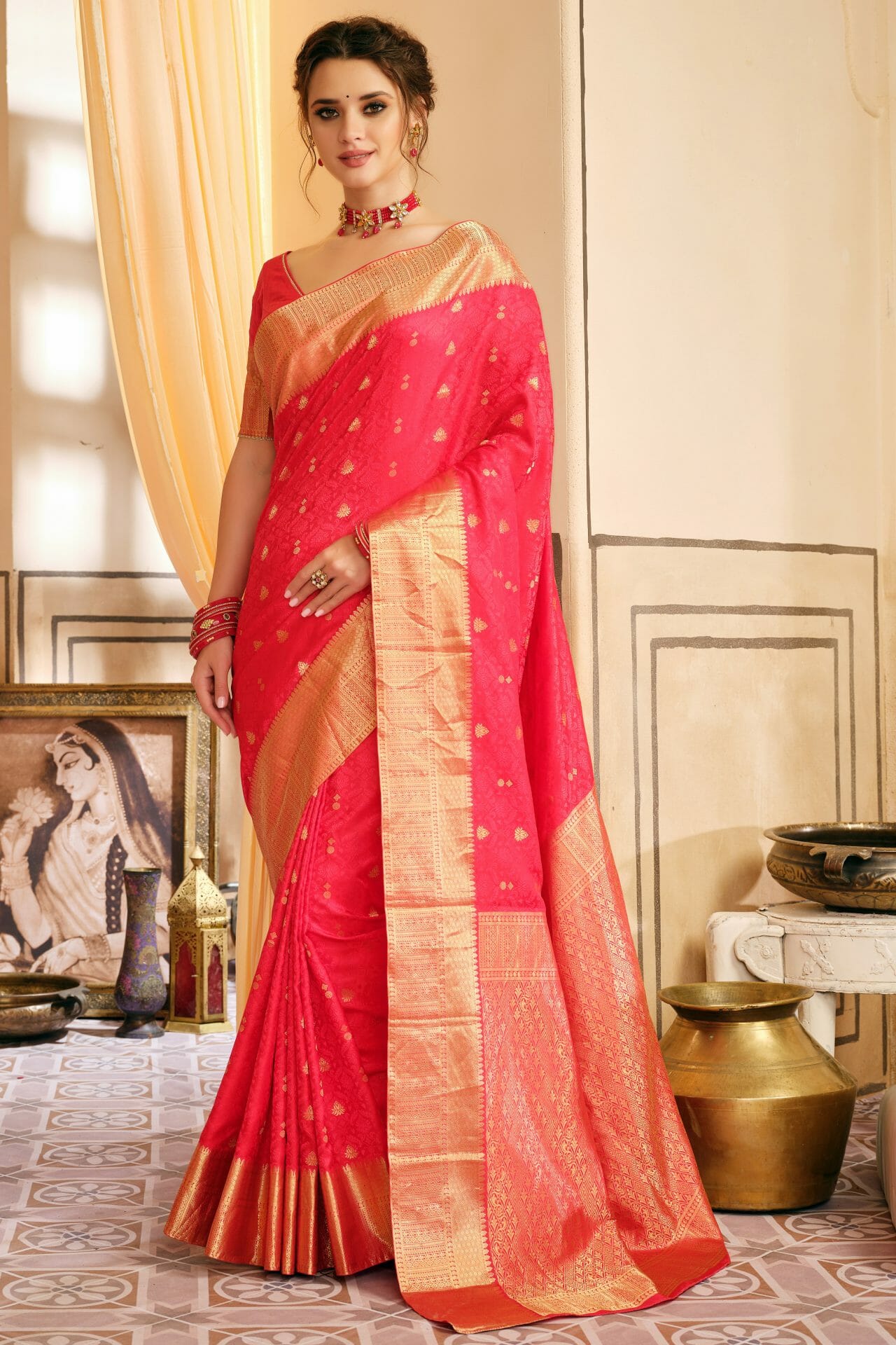 Red Colour Silk Saree.
