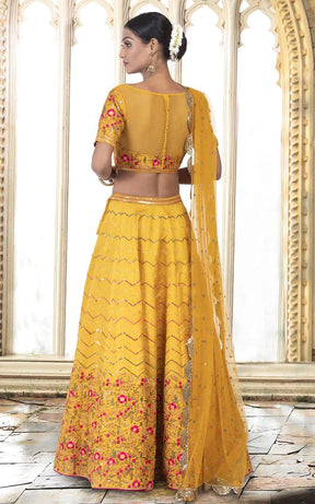 Mustard Silk Lehenga.