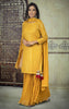 Mustard Georgette Suit Material with Sequins work