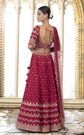 Maroon Georgette  Lehenga.