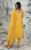 Mustard Silk Suit Material with Zari &amp; Sequins work.